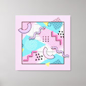 80's Memphis Active Pink Light Blue キャンバスプリント (正面)