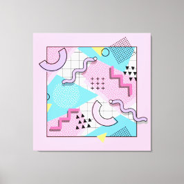 80's Memphis Active Pink Light Blue キャンバスプリント