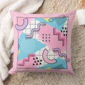 80's Memphis Active Pink Light Blue クッション (ブランケット)