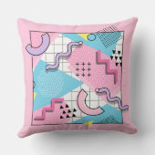 80's Memphis Active Pink Light Blue クッション (裏面)