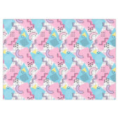 80's Memphis Active Pink Light Blue テーブルクロス (正面(横))