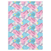 80's Memphis Active Pink Light Blue テーブルクロス (正面)