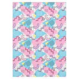 80's Memphis Active Pink Light Blue テーブルクロス