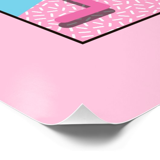 80's Memphis Active Pink Light Blue ポスター (コーナー)