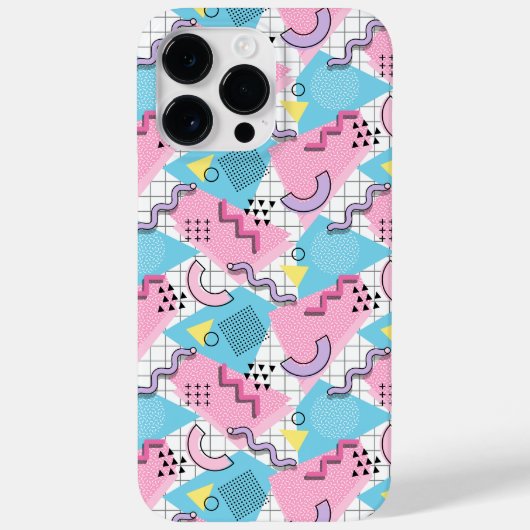 80's Memphis Active Pink Light Blue Case-Mate iPhoneケース (裏面)