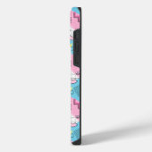 80's Memphis Active Pink Light Blue iPhoneケース (左側面)
