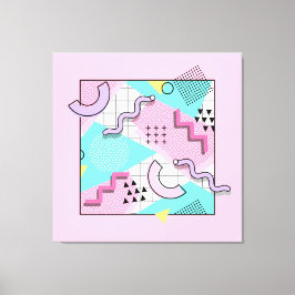 80's Memphis Active Pink Light Turquoise キャンバスプリント