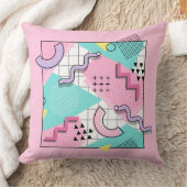 80's Memphis Active Pink Light Turquoise クッション (ブランケット)