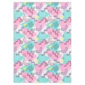80's Memphis Active Pink Light Turquoise テーブルクロス (正面)