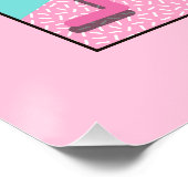 80's Memphis Active Pink Light Turquoise ポスター (コーナー)