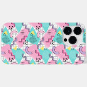 80's Memphis Active Pink Light Turquoise Case-Mate iPhoneケース (裏面 (横))