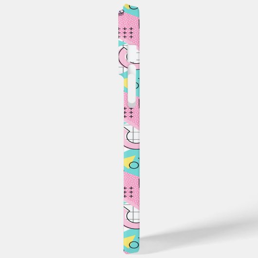 80's Memphis Active Pink Light Turquoise Case-Mate iPhoneケース (裏面 / 左)