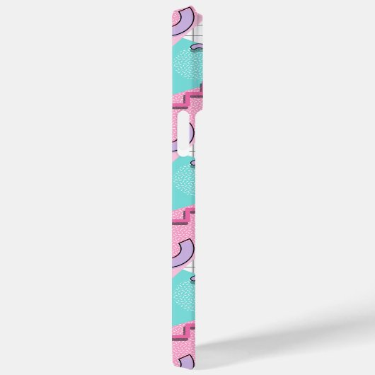 80's Memphis Active Pink Light Turquoise Case-Mate iPhoneケース (裏面 / 右)