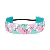 80's Memphis Active Pink Turquoise アスレチックヘッドバンド (正面)