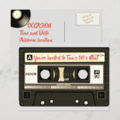 80's Mixテープはがきパーソナライズされた インビテーションポストカード (正面/裏面)