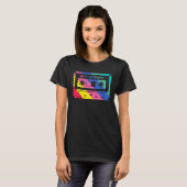 80s Mixtapeカセットテープ音楽レトロ Tシャツ (正面フル)