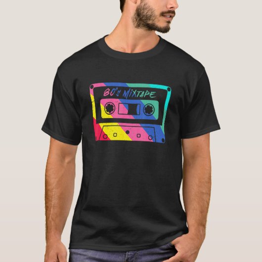 80s Mixtape Cassette Tape Music Retro   Tシャツ (正面)