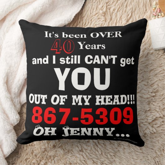 80's Music 867-5309レトロユーモア クッション (ブランケット)