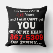 80's Music 867-5309レトロユーモア クッション (正面)