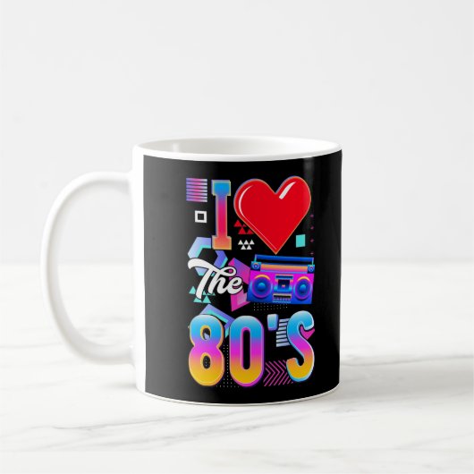 80s Music Radio Love Eighties Disco コーヒーマグカップ (左)