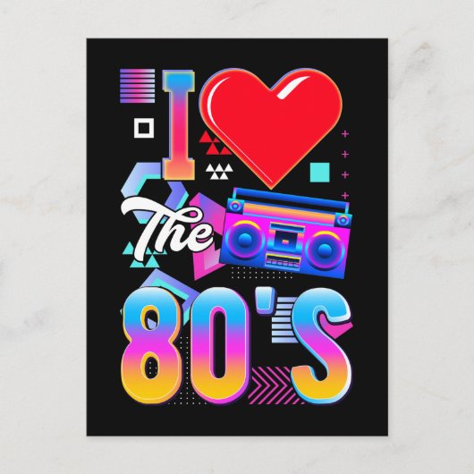 80s Music Radio Love Eighties Disco ポストカード (正面)