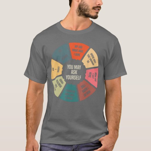 80s Music Retro Lyrics Pie Chart You May Ask Yours Tシャツ (正面)