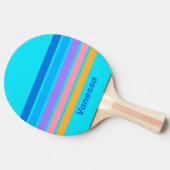80s Neon Ocean Sky Across Striping with Name 卓球ラケット (横)