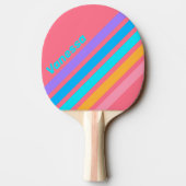 80s Neon Sunrise Angled Striping with Name 卓球ラケット (裏面)