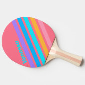 80s Neon Sunrise Angled Striping with Name 卓球ラケット (横)