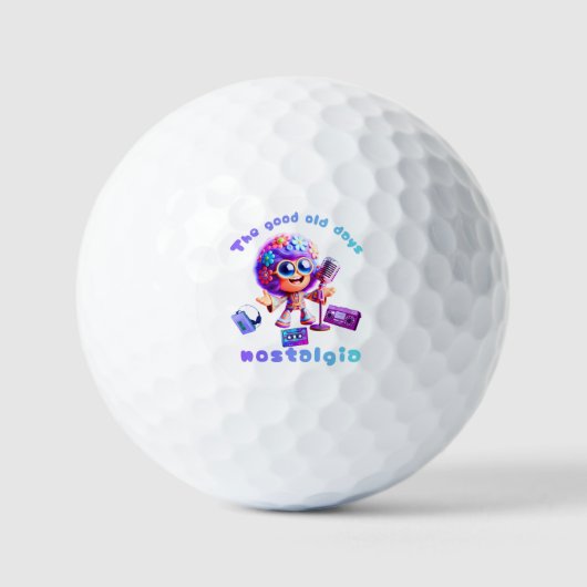 80s Nostalgia Groove Golf Balls – Retro Old Days ゴルフボール (正面)