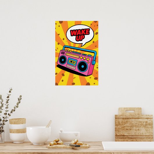 80s Pink Cassette  Pop Art ポスター (キッチン)