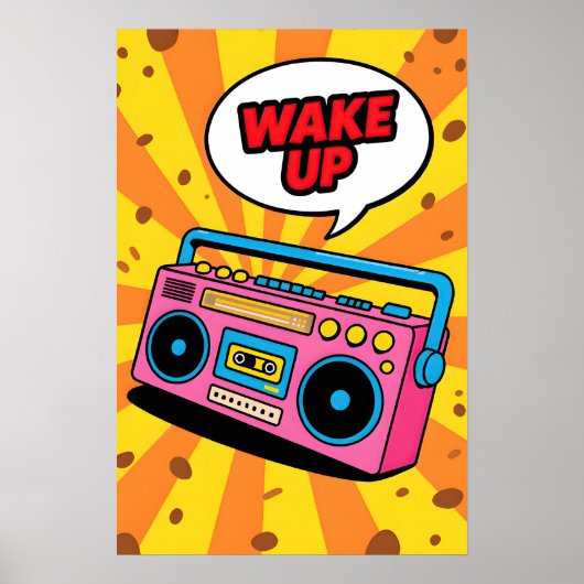 80s Pink Cassette Pop Art ポスター (正面)