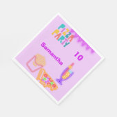 80s Pizza Party Napkins - Neon Arcade Design スタンダードランチョンナプキン (角)