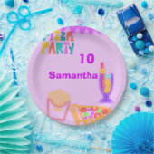 80s Pizza Party Paper Plates - Neon Arcade ペーパープレート (パーティー)