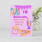 80s Pizza Party Thank You Card - Neon サンキューカード (スタンド正面)