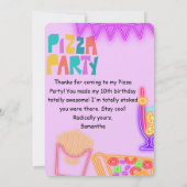 80s Pizza Party Thank You Card - Neon サンキューカード (裏面)