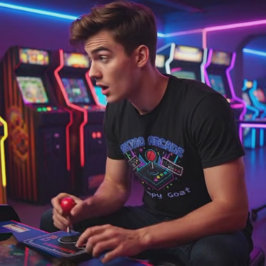 80s Retro Arcade Customizable Gamer Tシャツ