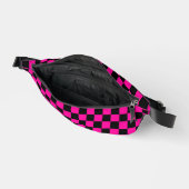 80s RETRO BLACK PINK CHECKERBOARD FANNY PACK ファニーパック (見開き)