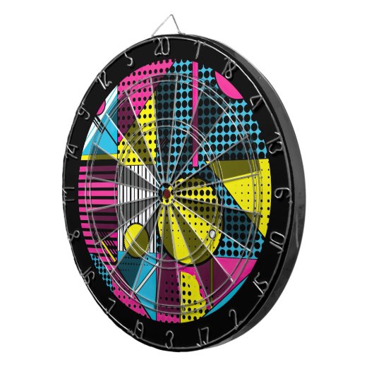 80s Retro Colorful Texture  ダーツボード (正面右)