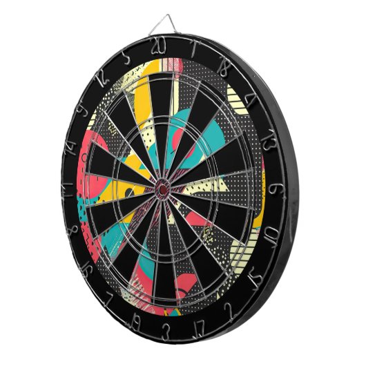 80s Retro Colorful Texture  ダーツボード (正面右)
