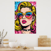80s Retro Glam Pop Art ポスター (キッチン)