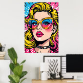 80s Retro Glam Pop Art ポスター (ホームオフィス)
