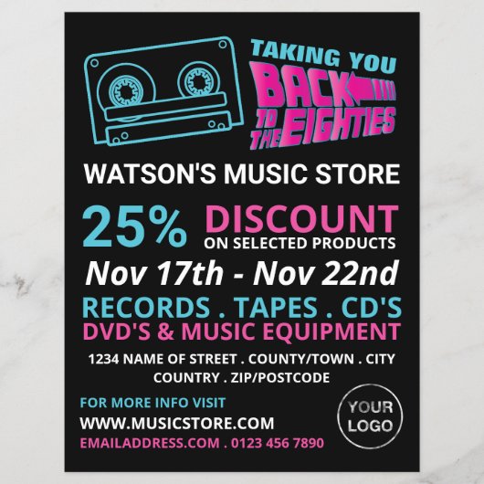 80's Retro Tape, Music Store Advertising チラシ (正面)