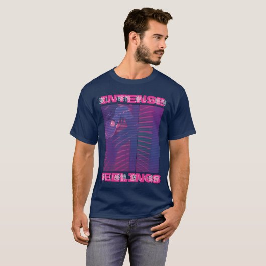 80s Retro Vaporwave Aesthetic Intense Feelings ret Tシャツ (正面フル)