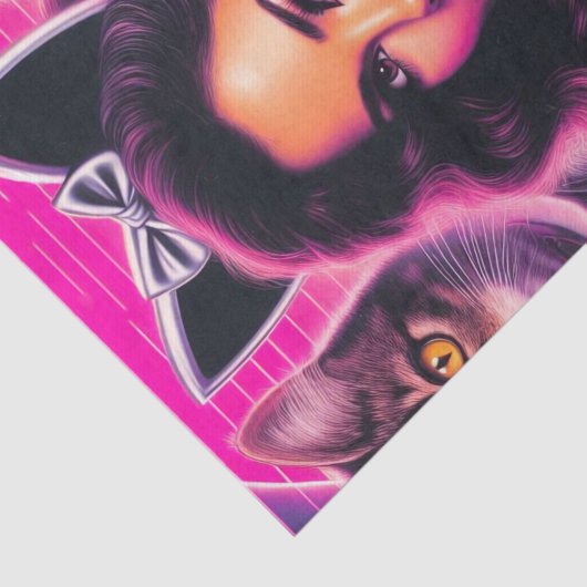 80s Retrowave Cat Woman 薄葉紙 (詳細)