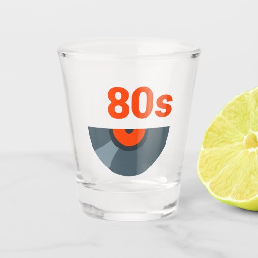 80s Rock 1980sミュージックレコード ショットグラス (正面)