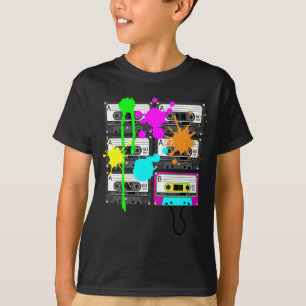 80s Spaltの組合せテープ男の子の暗いワイシャツ Tシャツ