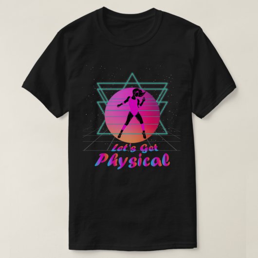 80's Stay Fitエアロビクス体操Let's Get Physics Tシャツ (デザイン正面)
