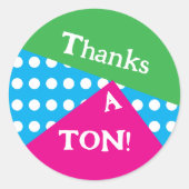 80s style bold shapes and colors ラウンドシール (正面)