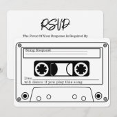 80s Style Retro Music Tape Wedding RSVP 招待状 (正面/裏面)